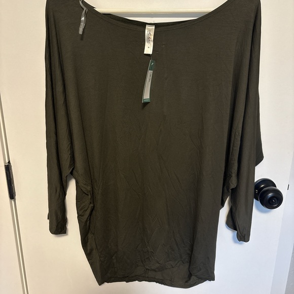 mahina Tops - Mahina Olive Green Tunic Top